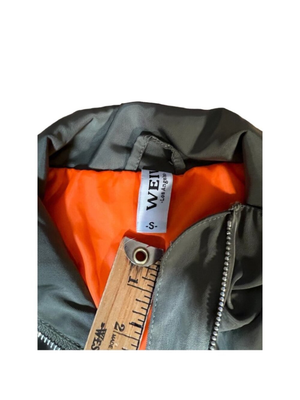 Weive Mens Bomber Jacket Green SM Hardware Waist Length Chain Unisex Streetwear - Picture 5 of 8